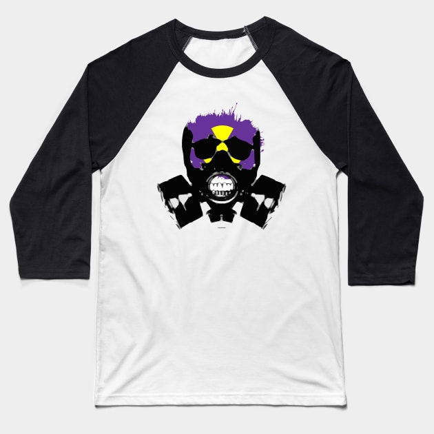 Gas Mask Baseball T-Shirt by BSquared